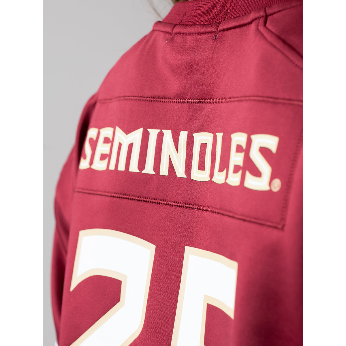 Established & Co. Women's Seminoles #25 Crop Zip Jersey - Garnet